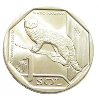 Peru,1 sol 2019 - Veszélyeztetett állatvilág - Andoki hegyimacska aUNC+ nikkel