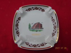 Hollóházi porcelain ashtray with Sopron view, size 17 x 17 x 2.5 cm. Vanneki!