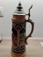 Original Thewalt 2l ón fedeles német kerámia sörös korsó