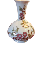 Zsolnay Pécs kézzel festett, aranyozott virágmintás porcelán váza – 10076/40/065
