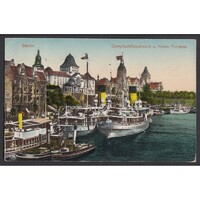 Lengyelország,Szczecin - Stettin - Gőzhajó kikötő és Haken-rakpart 1928