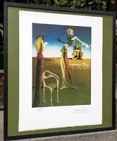 Salvador Dali "Rózsafejű nő" című alkotása, paszpaturozva keretezve,azonnal falra akasztható!