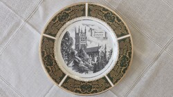 Edwardian Fine Bone China dísztányér (Worcester Cathedral) eredeti tárolótokkal