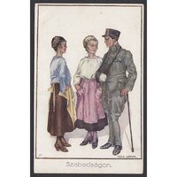 Magyarország,Lippay Géza Litográfia - Szabadságon 1916