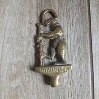 Szép régi medvés réz piszkavas markolat I. (10,3x4,4x1,1 cm)