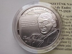 Magyarország Nemzetünk nagyjai Ady Endre .333 Ezüst Érem PP
