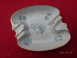 Drasche porcelán zöld virágos hamutál. Mérete: 14 x 12 x 3 cm. Vanneki!
