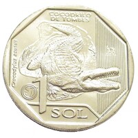Peru,1 sol 2017 - Veszélyeztetett állatvilág - Hegyesorrú krokodil aUNC+ nikkel