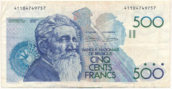 500 frank francs 1984-86. G. Lakiere és J. Godeaux Belgium