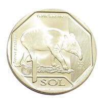 Peru,1 sol 2018 - Veszélyeztetett állatvilág - Hegyi tapír aUNC+ nikkel