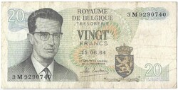 20 frank francs 1964 Maurice Esseiens A legritkább aláírás Belgium
