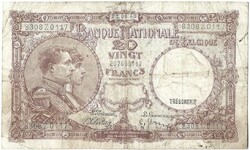 20 frank francs 1940.04.22. Belgium