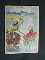 Képeslap,Oroszország,Nyikolaj Georgijevics grafika,Andersen A hókirálynő mese,1958-