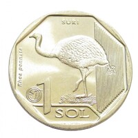 Peru,1 sol 2018 - Veszélyeztetett állatvilág - Darwin-nandu aUNC+ nikkel