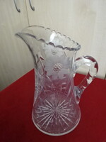 Lead crystal cut glass jug, height 26.5 cm. Jókai.