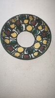 Mcm retro vintage Szombathy Zsuzsa színes dekoratív tányêr átm 18cm