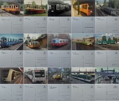 15 db BKV képeslap– földalatti, metró, HÉV, fogaskerekű – limitált sorozat darabjai