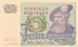 5  Korona  1977  Svédország   A képen látható Szép Új állapotban