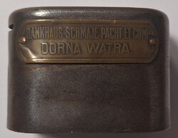 Fém Banki persely Vatra Dornei (Dornavátra) fémpénz nyílással 1880-1900k