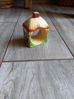 Csodás antik porcelán ház formájú szalvétatartó (7,5x5,6x4,4 cm)