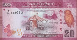 20  Rúpia  2015  Srí - Lanka   A képen látható Szép Új állapotban