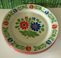 3 DB ALFÖLDI PORCELÁN MAGYAR NÉPI MOTÍVUMOS LAPOS TÁNYÉR,PÓTLÁSNAK