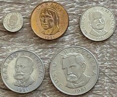 Panama 5 db-os pénzérme sor (BU) 1982