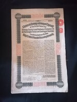 Budapest 1913. "A Temes- és Somogy-vármegyei Egyesült Helyi Érdekű Vasutak Részvénytársaság" részvén