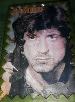 1980-as évek céllövöldés 3 pálcás trafikáru zsebtükör SILVESTER STALLONE - RAMBO fotóval HIBÁTLAN