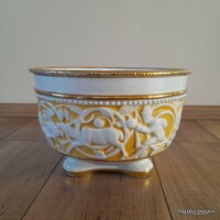 Antik Hutschenreuther vadászjelenetes porcelán nagy kaspó