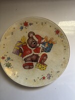 Dekupázs karácsonyi kínáló tányér 24 cm