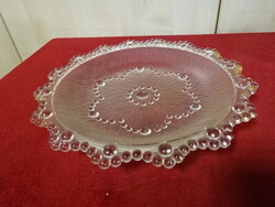 Glass Plate, Retro, Cake or Serving Plate, Diameter 23 cm. Jókai.