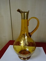 Brown Glass Jug with Gold Pattern, Height 31 cm. Jókai