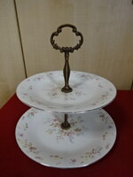 Kínai porcelán emeletes süteményes tál. Magassága 25 cm. Jókai