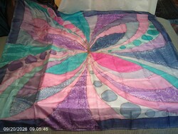 Óriás méretű, valódi silk, batikolt selyemkendő