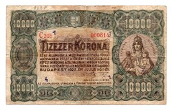 Magyarország 10000 korona 1923 (MP nyomdahely), alacsony sorszámmal