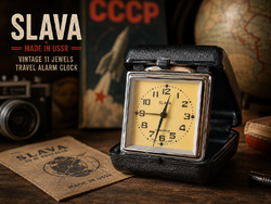 Vintage szovjet Slava 5671 11 köves mechanikus utazó ébresztőóra – működik