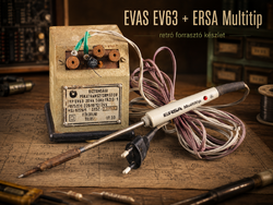 Retró EVAS EV63 biztonsági pákatranszformátor ERSA Multitip forrasztópákával