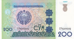 200 Som  1997  Üzbegisztán A képen látható Szép Új állapotban
