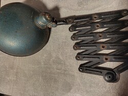 Antik ollós ipari harmonikalámpa – eredeti kalapácslakk burával (Loft / Industrial)
