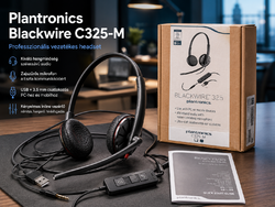 Plantronics Blackwire C325-M sztereó USB/3,5 mm headset, dobozos, működik