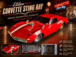 Eldon Touch Command 1968 Corvette Sting Ray 1:12 vintage távirányítós autó – teszteletlen