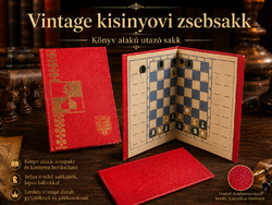 Vintage szovjet Kisinyov zsebsakk – könyv alakú utazó sakk, 1960–70-es évek
