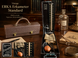 Vintage ERKA Erkameter Standard higanyos vérnyomásmérő bakelit tokban, 1940-es évek