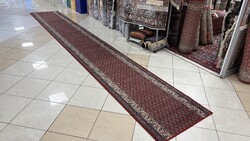 4496 KIÁRUSÍTÁS  Mir mintás gyapjú perzsa futó szőnyeg 80X550CM