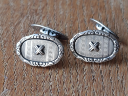 Antik / Vintage 830-as ezüst mandzsettagomb pár – Különleges textúrával.