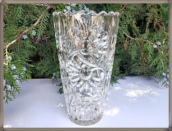 Huge Antique Crystal Vase with Beautiful Floral Pattern in Material