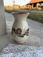 17.5 cm magas kerámia Szűcs Imre Tiszafüred váza nosztalgia paraszti  falusi dekoráció