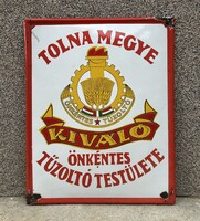 Tolna Megye Kiváló Önkéntes Tűzoltó Testülete - zománctábla 50x40 cm