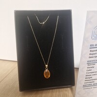 14k 585 arany nyaklánc opál medállal
